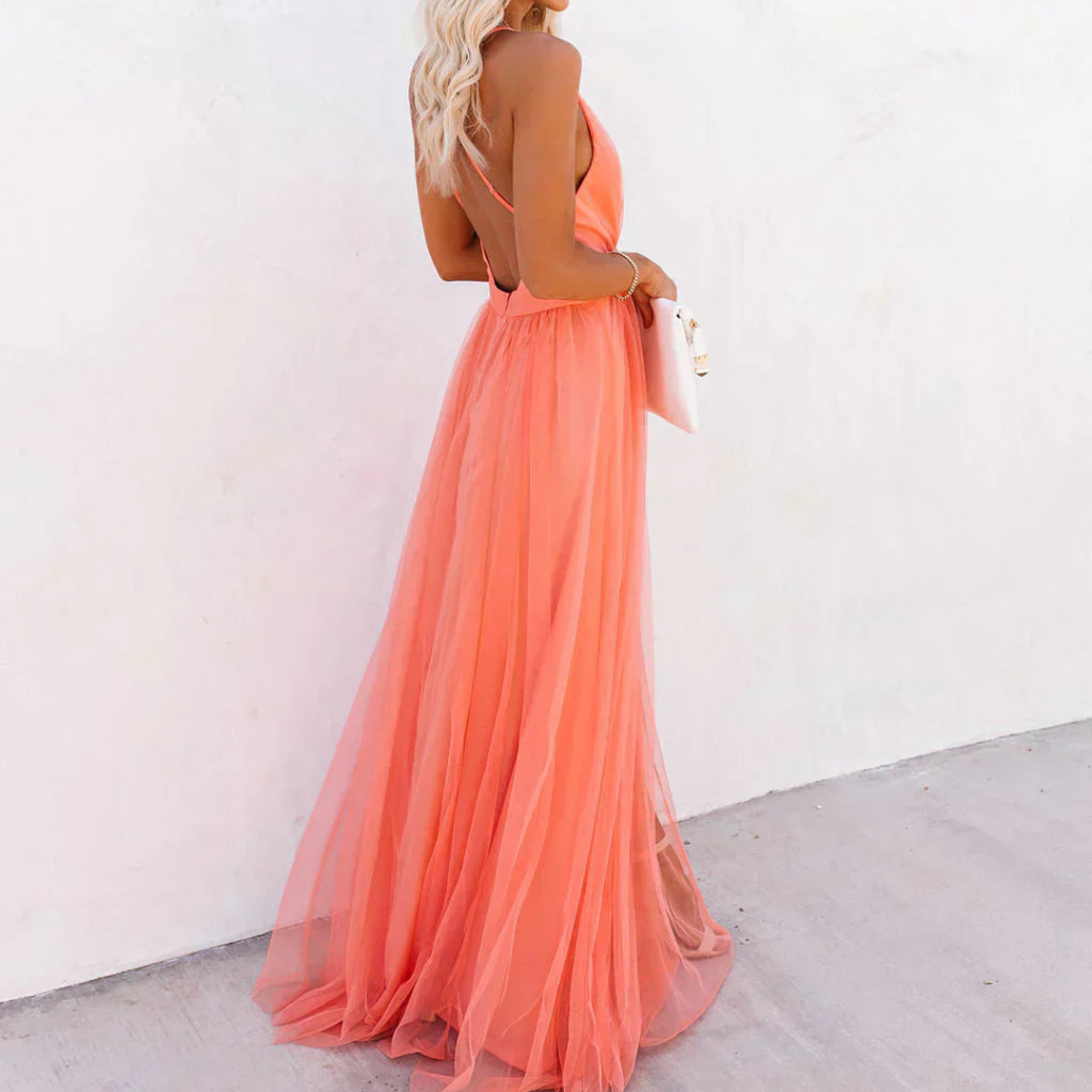 Ginevra | Vestido maxi luz coral