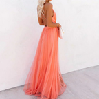 Ginevra | Vestido maxi luz coral