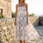 Lucía | Vestido midi floral con corsé