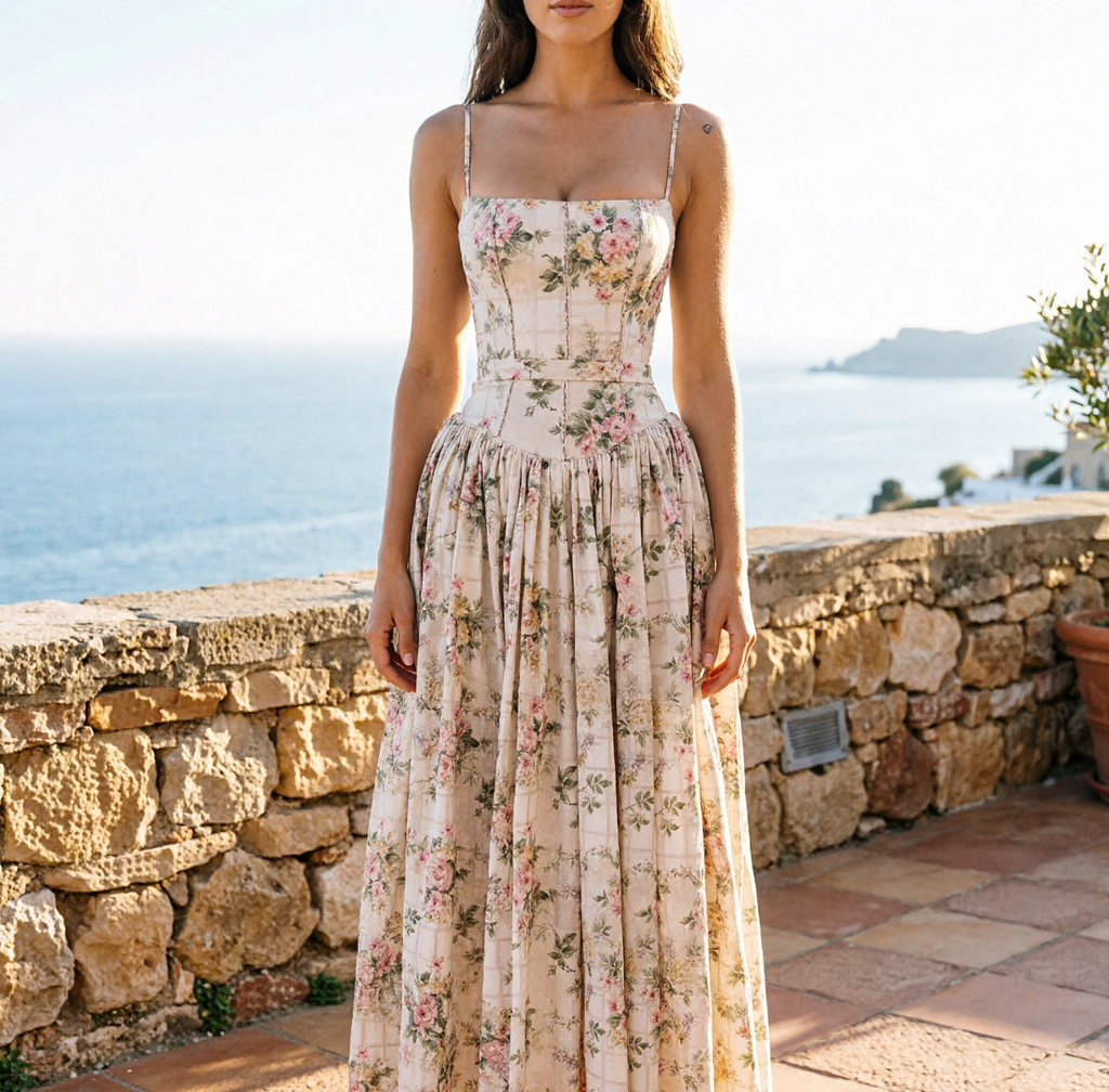 Greta | Vestido midi floral boho