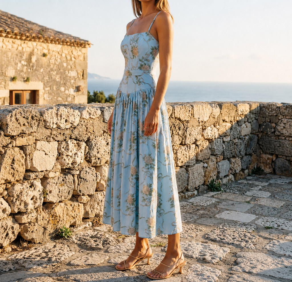 Greta | Vestido midi floral boho
