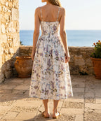 Bianca | Vestido midi floral con corsé