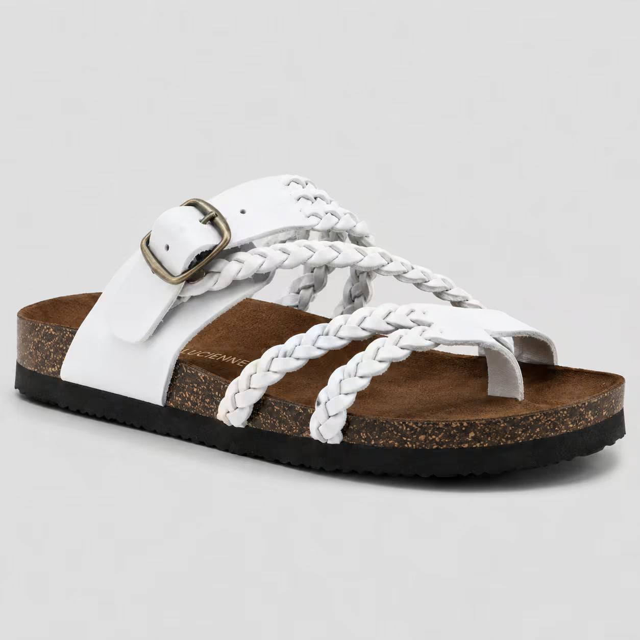 Sandalias de cuero trenzado para mujer