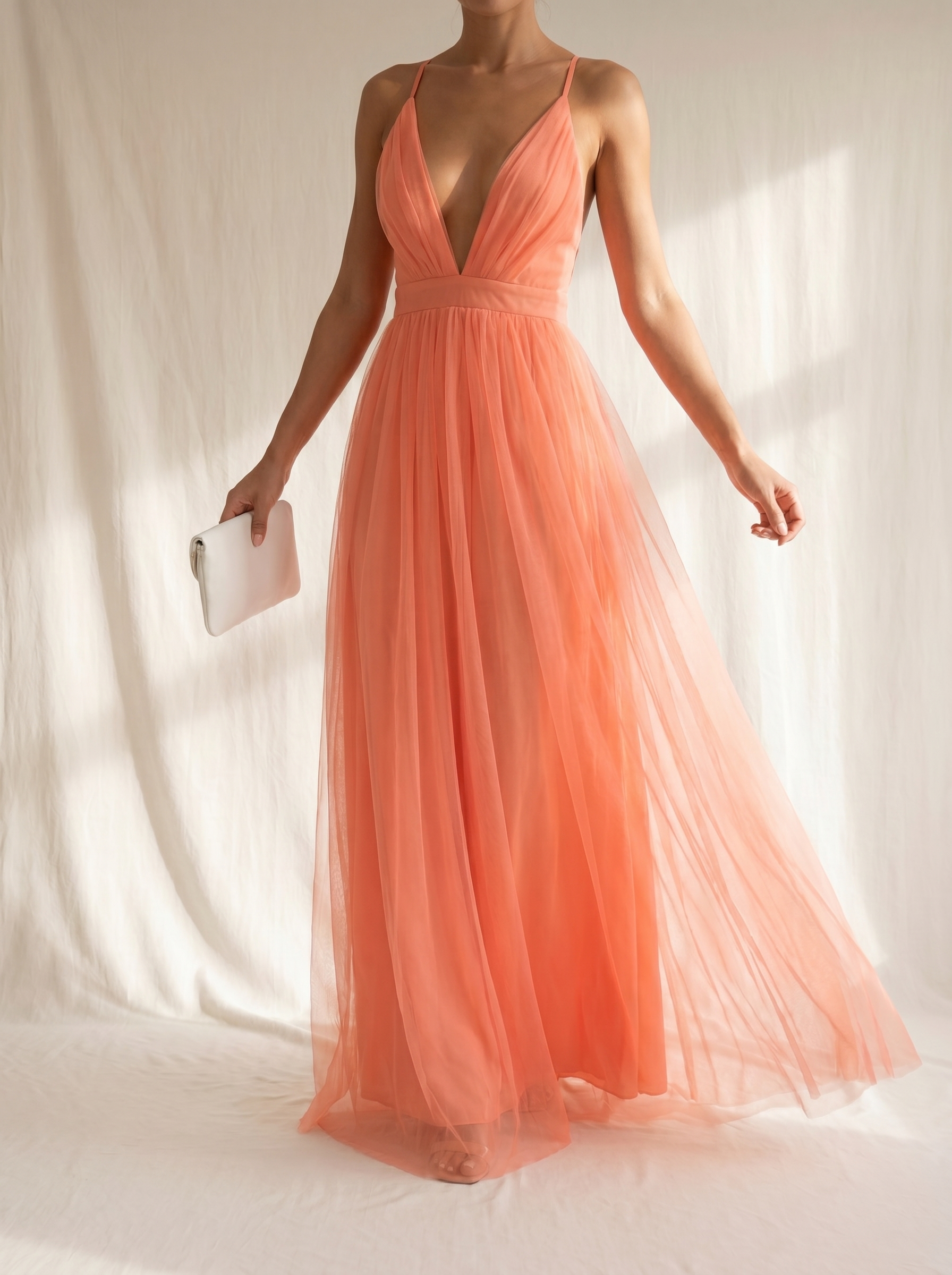 Ginevra | Vestido maxi luz coral