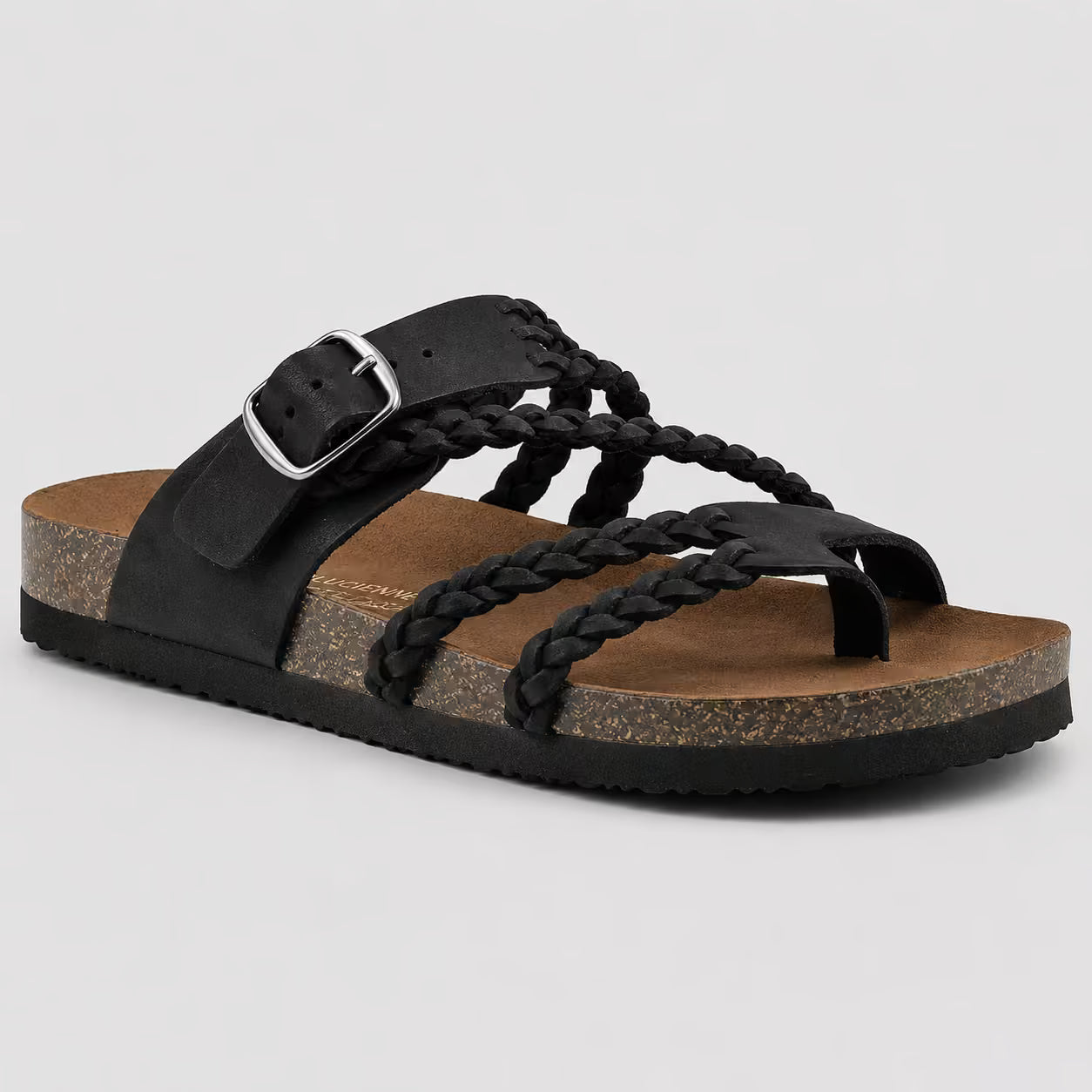 Sandalias de cuero trenzado para mujer