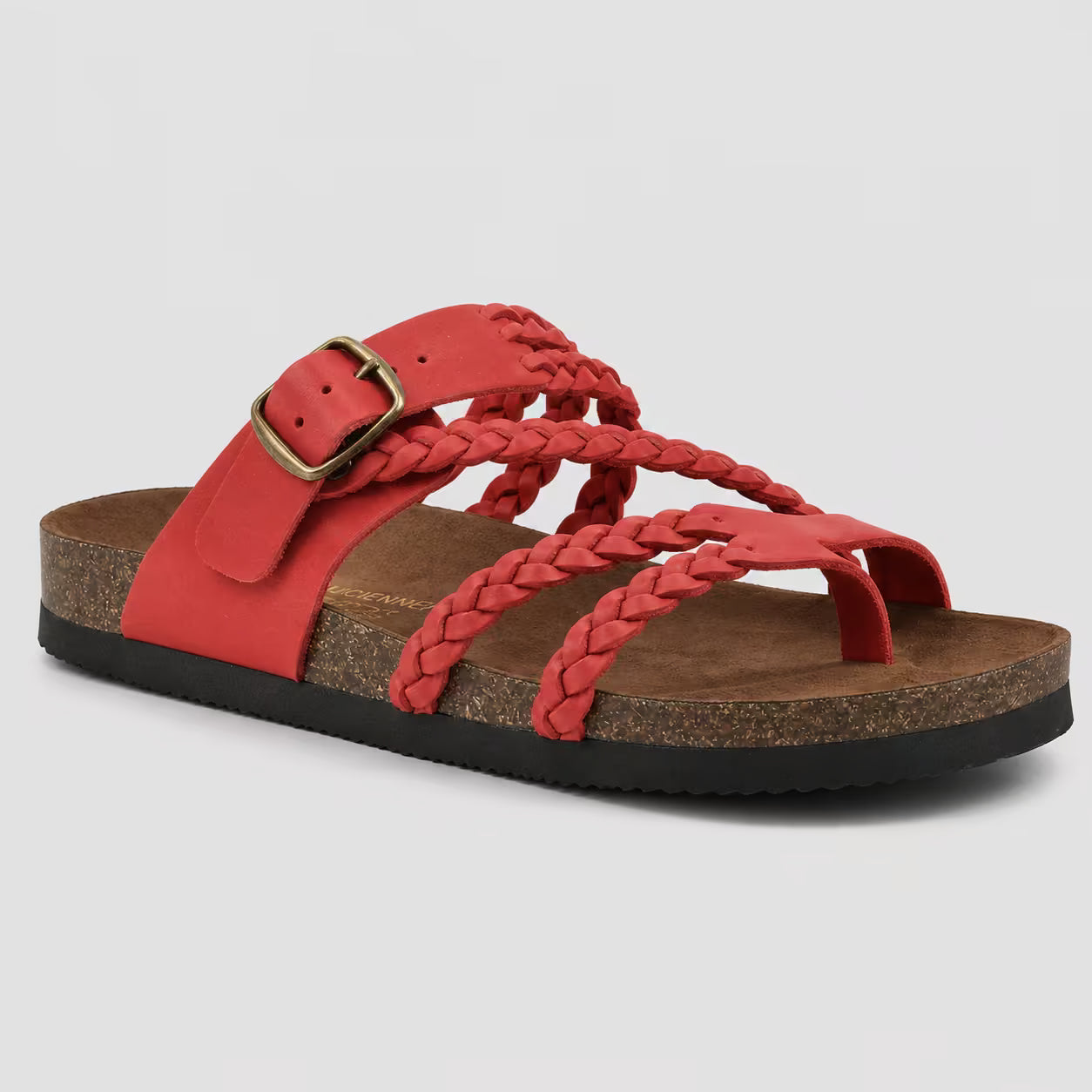 Sandalias de cuero trenzado para mujer