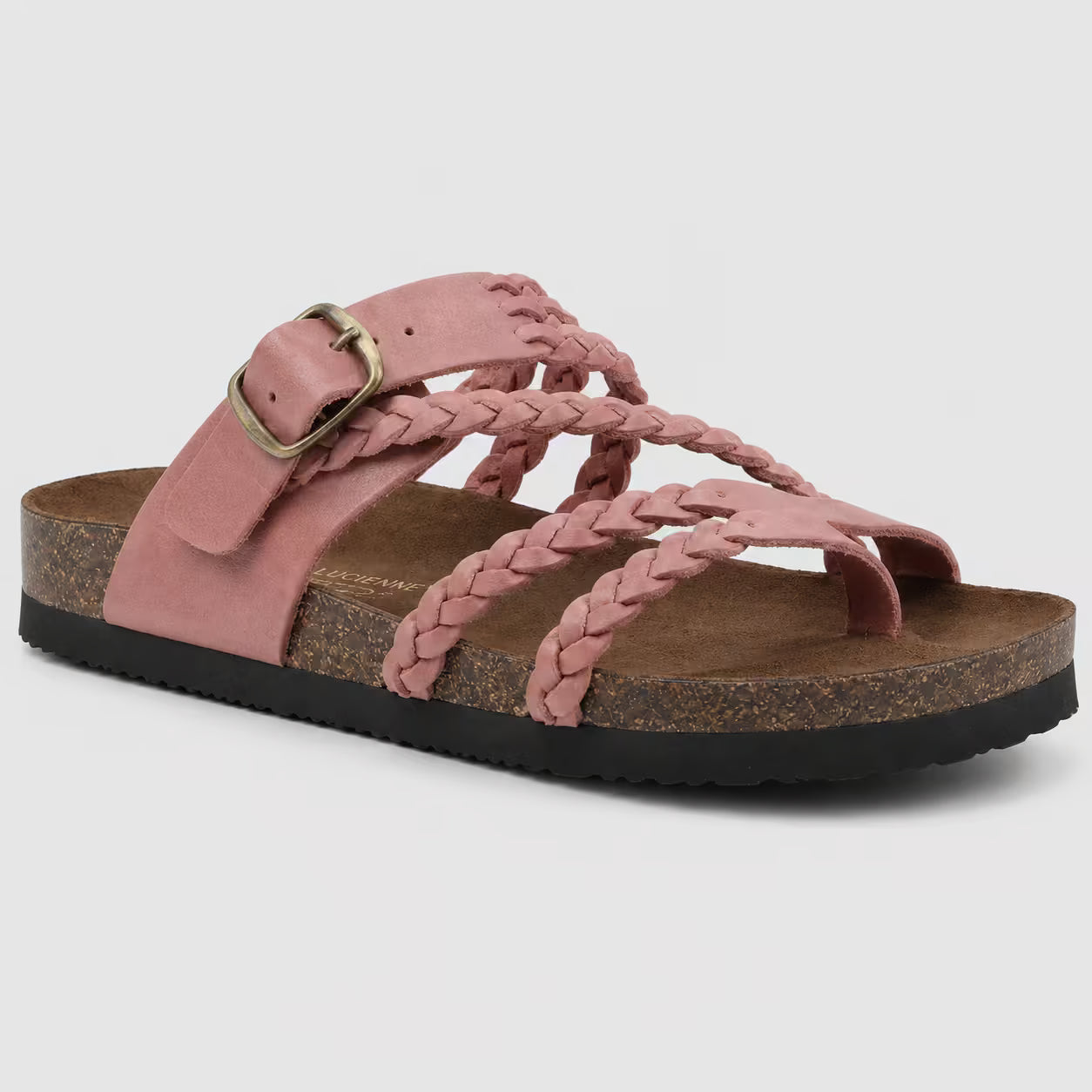 Sandalias de cuero trenzado para mujer