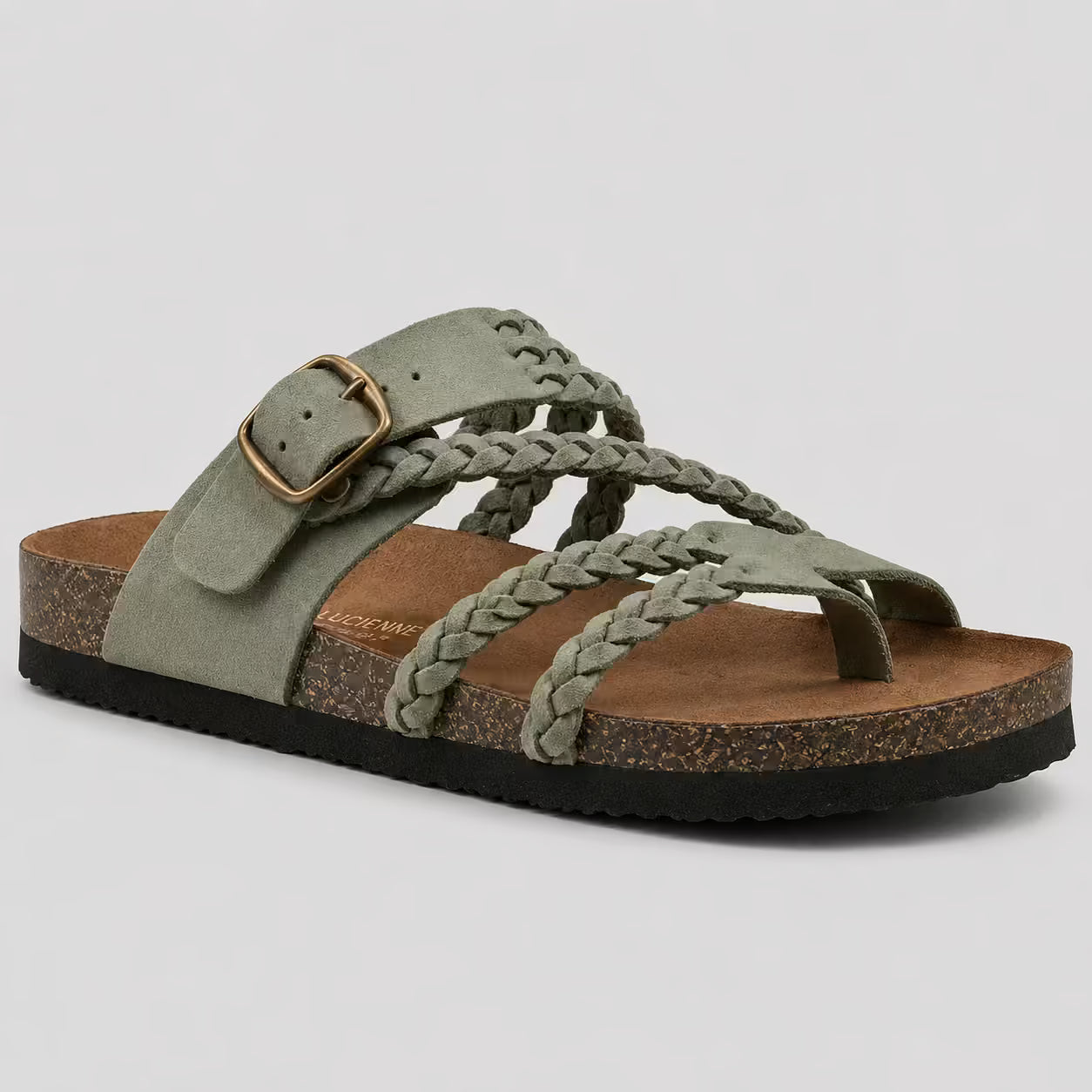 Sandalias de cuero trenzado para mujer
